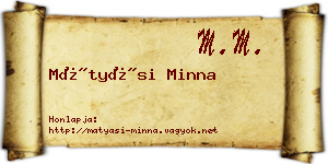 Mátyási Minna névjegykártya